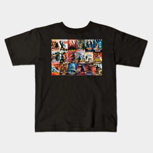 Giant Monster Movie Poster Collage Kids T-Shirt